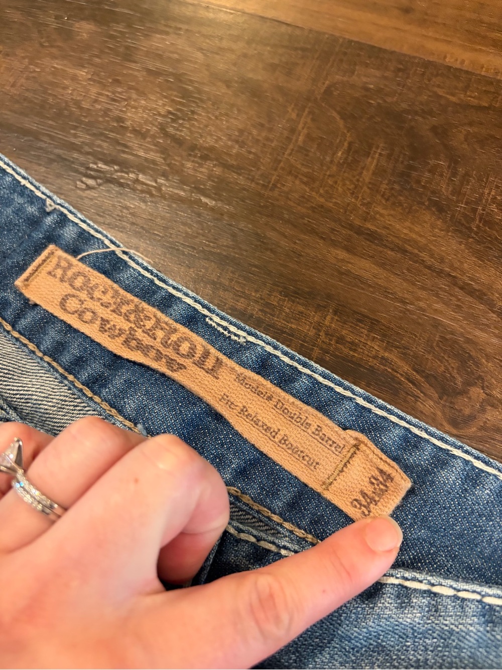 Rock Roll Cowboy Double Barrel Jeans Mens 34x34 Relaxed Bootcut - Picture 2 of 4